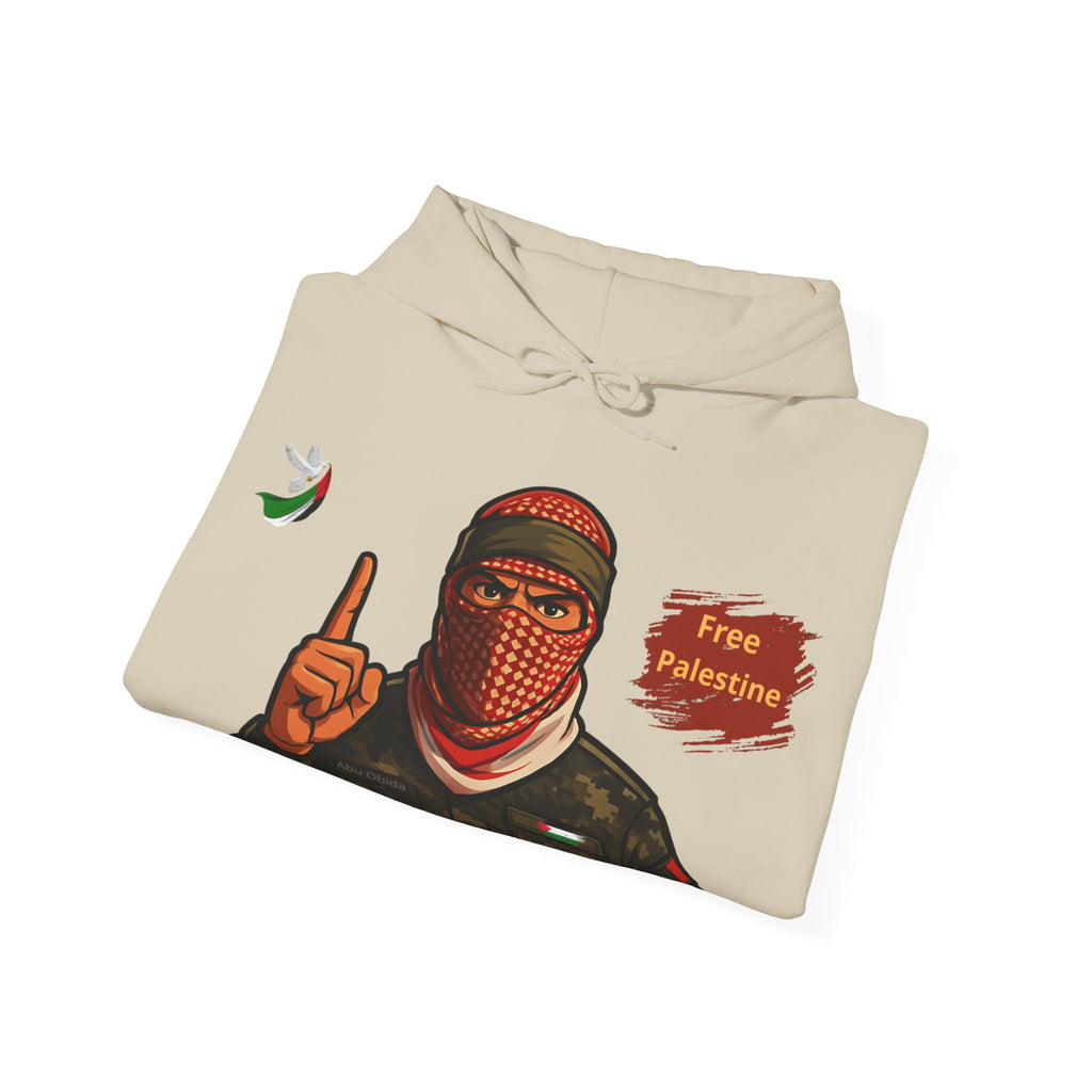 Free Palestine Graphic Hoodie | Keffiyeh Masked Figure, Palestine Flag