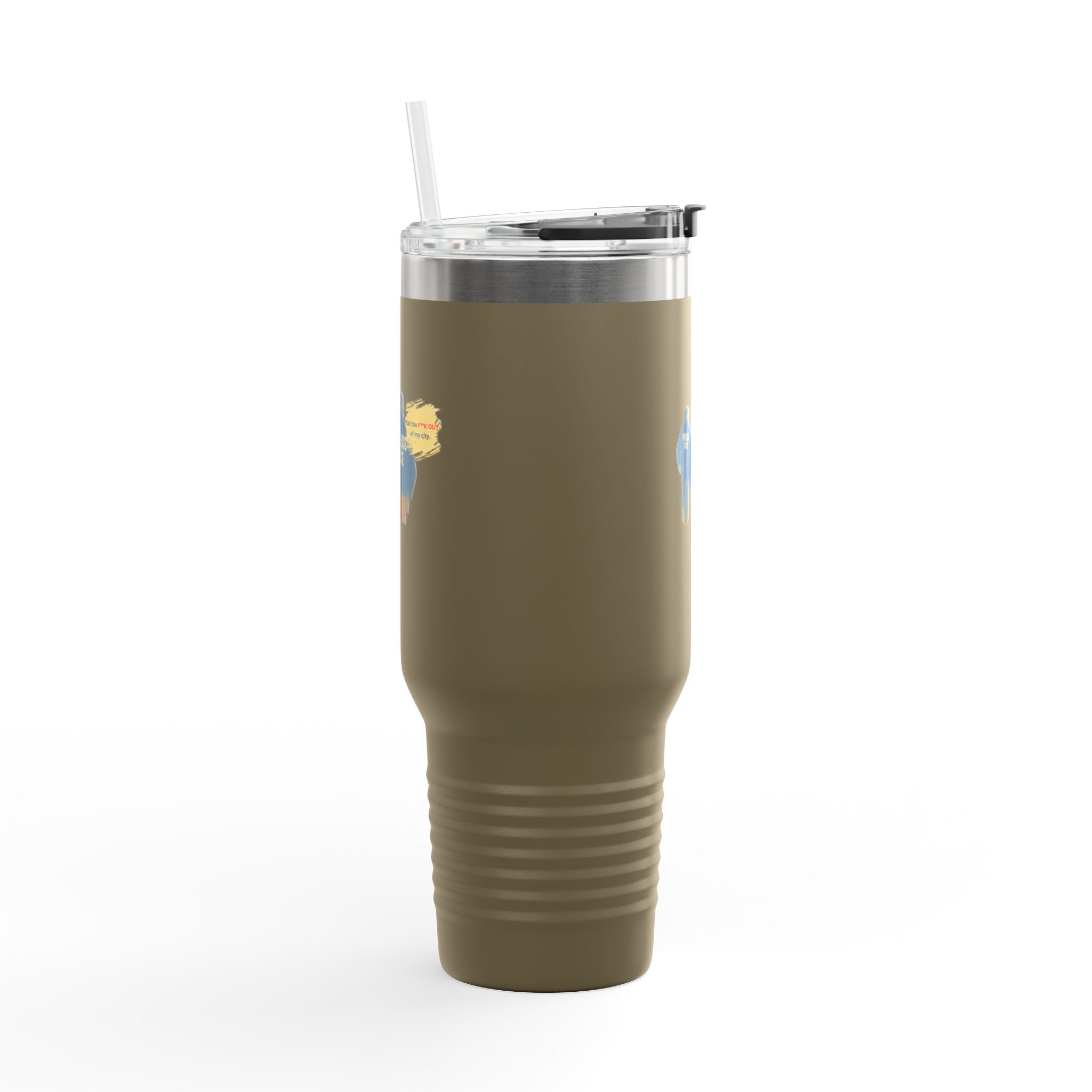 40oz Insulated Travel Mug – Police ICE Shield Graphic
