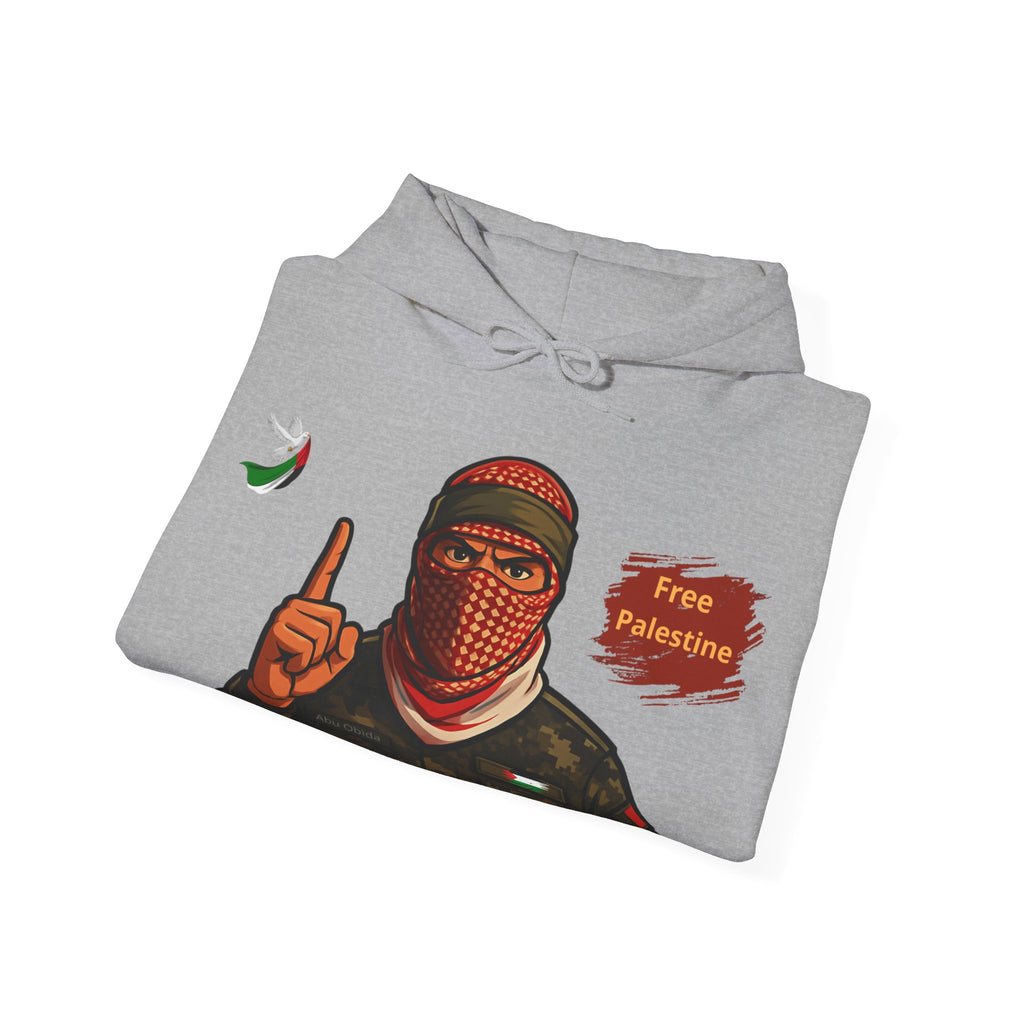 Free Palestine Graphic Hoodie | Keffiyeh Masked Figure, Palestine Flag