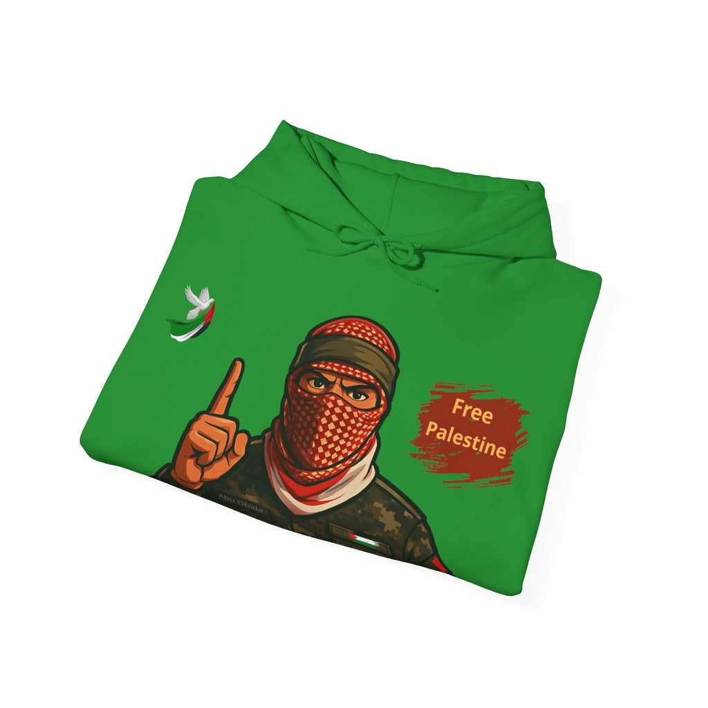 Free Palestine Graphic Hoodie | Keffiyeh Masked Figure, Palestine Flag