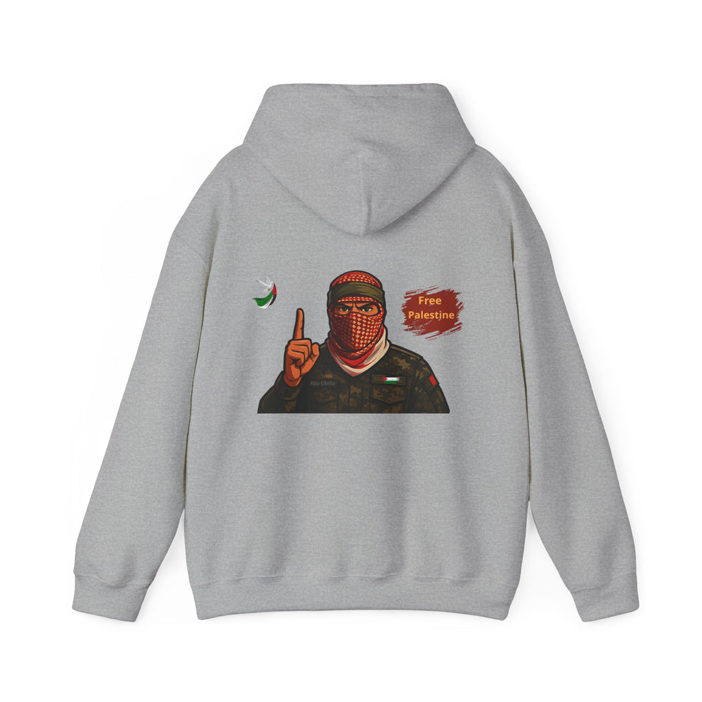 Free Palestine Graphic Hoodie | Keffiyeh Masked Figure, Palestine Flag