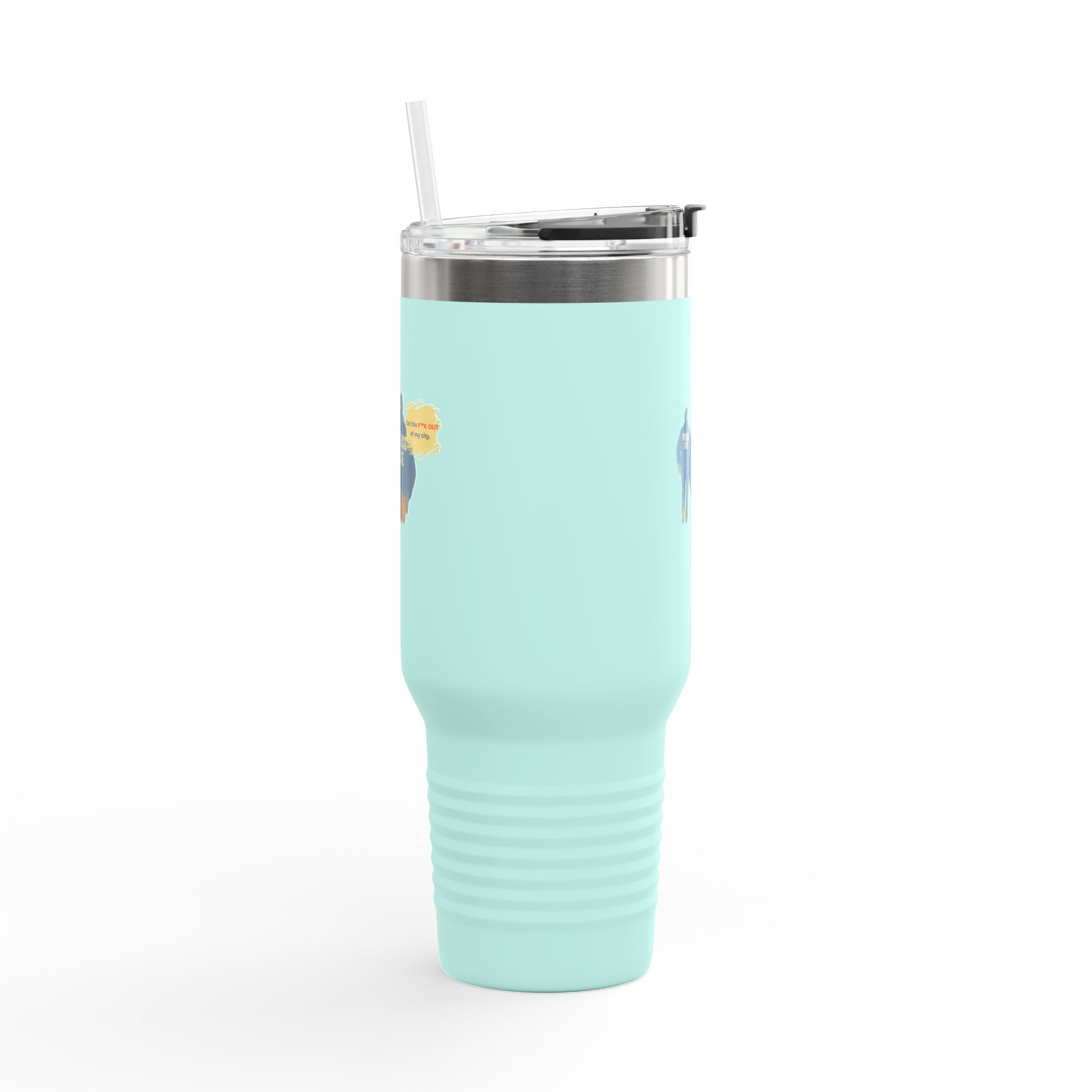 40oz Insulated Travel Mug – Police ICE Shield Graphic
