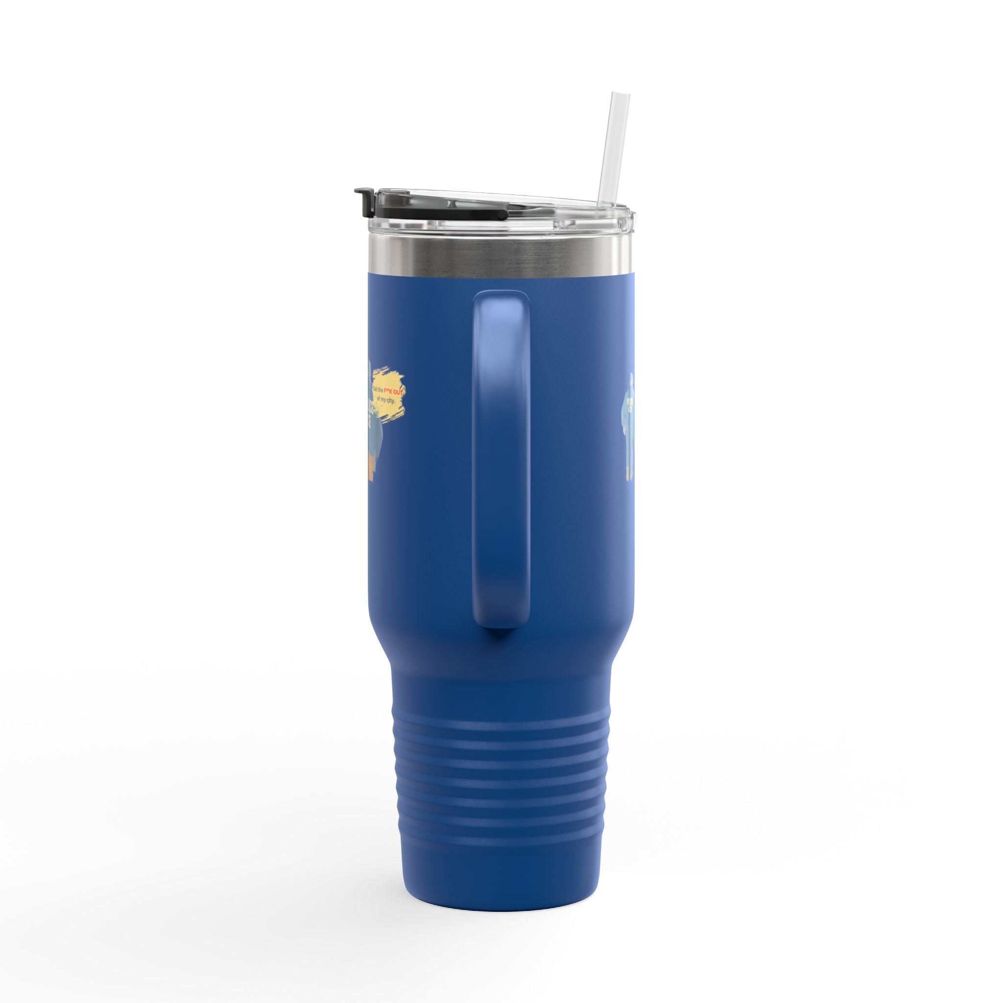 40oz Insulated Travel Mug – Police ICE Shield Graphic