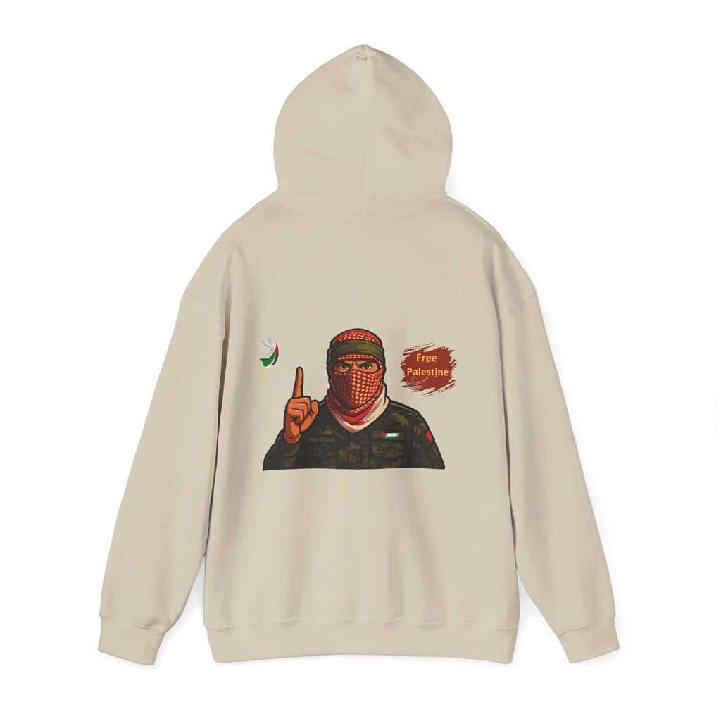 Free Palestine Graphic Hoodie | Keffiyeh Masked Figure, Palestine Flag