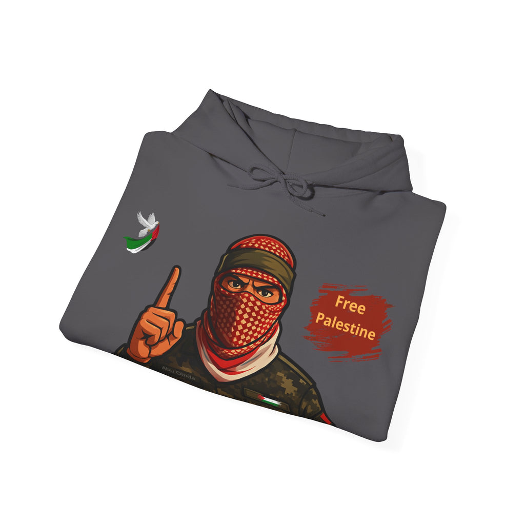 Free Palestine Graphic Hoodie | Keffiyeh Masked Figure, Palestine Flag
