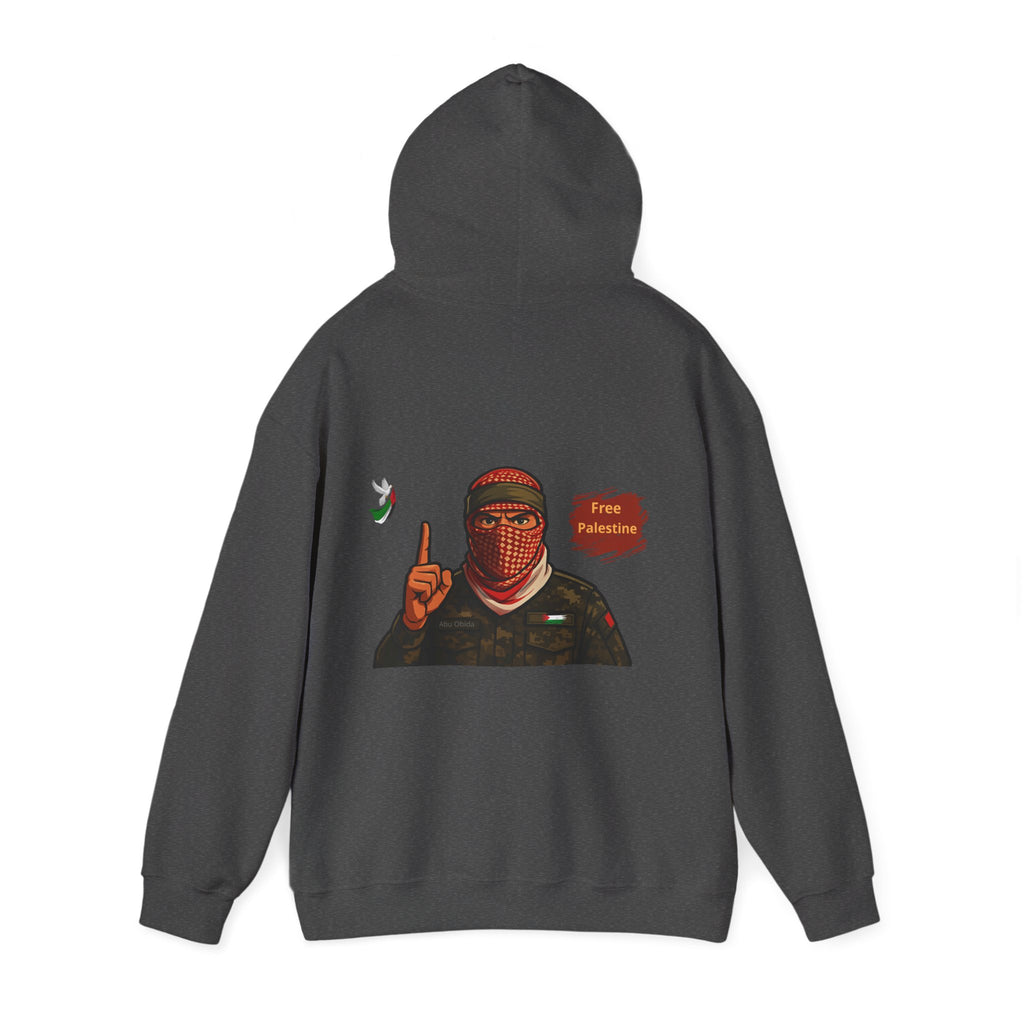 Free Palestine Graphic Hoodie | Keffiyeh Masked Figure, Palestine Flag