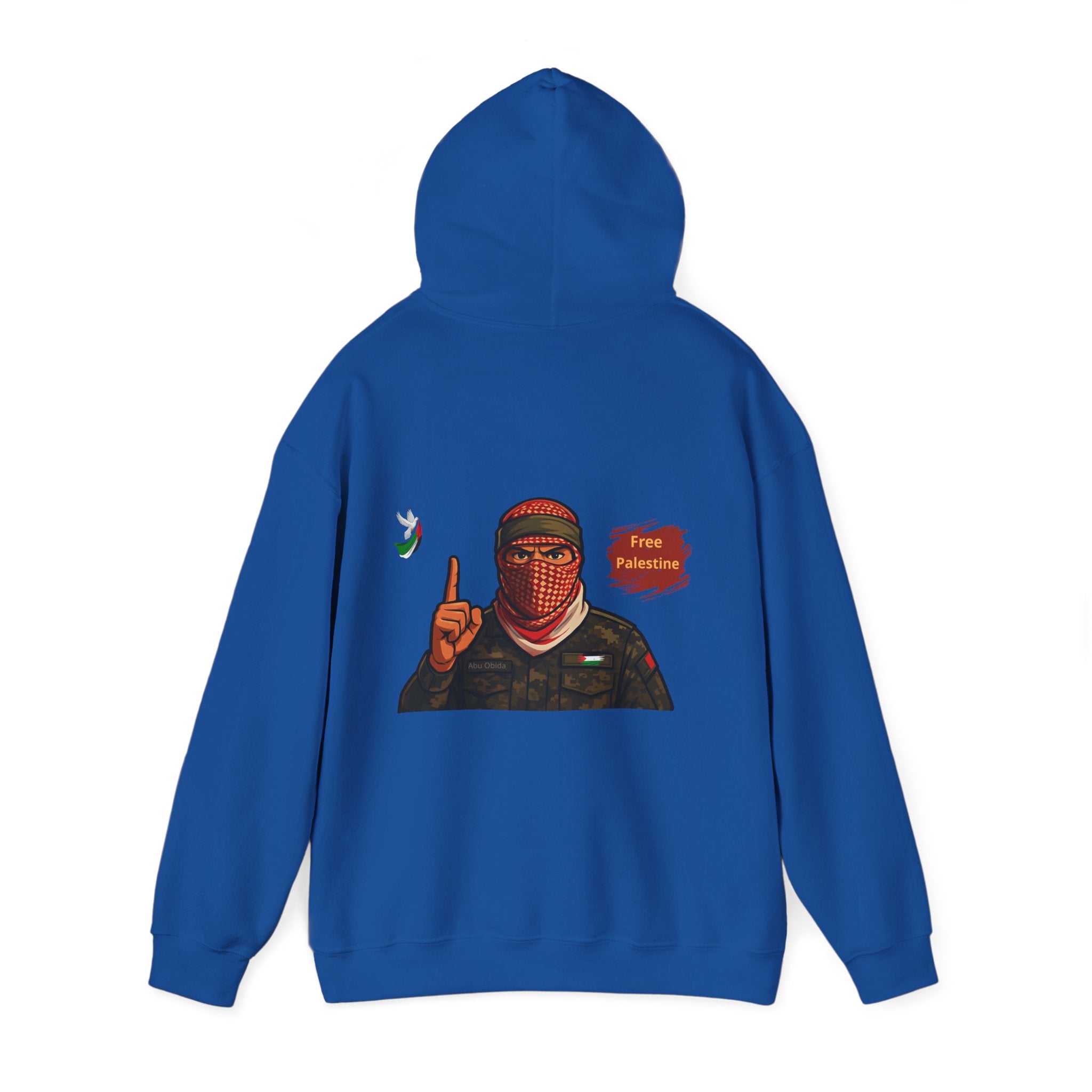 Free Palestine Graphic Hoodie | Keffiyeh Masked Figure, Palestine Flag