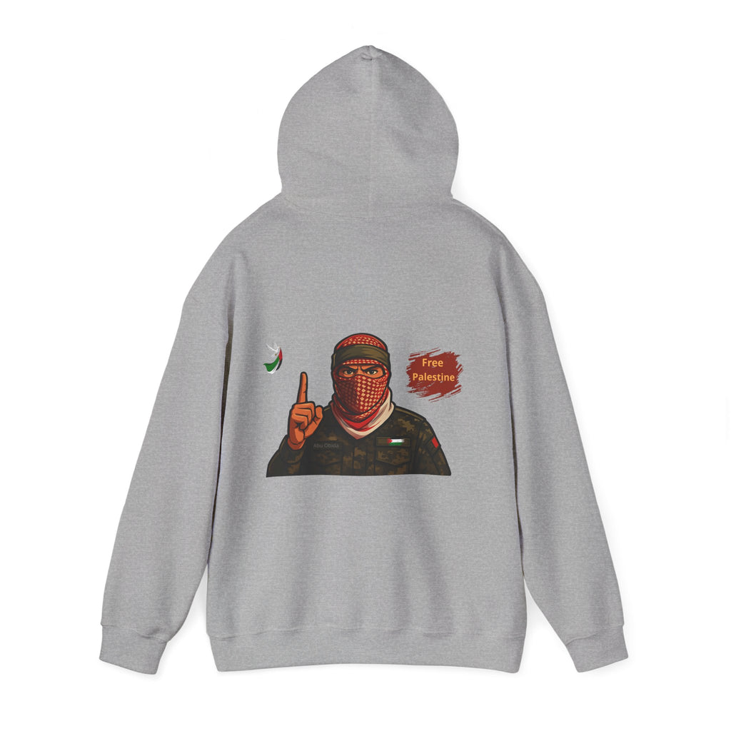 Free Palestine Graphic Hoodie | Keffiyeh Masked Figure, Palestine Flag