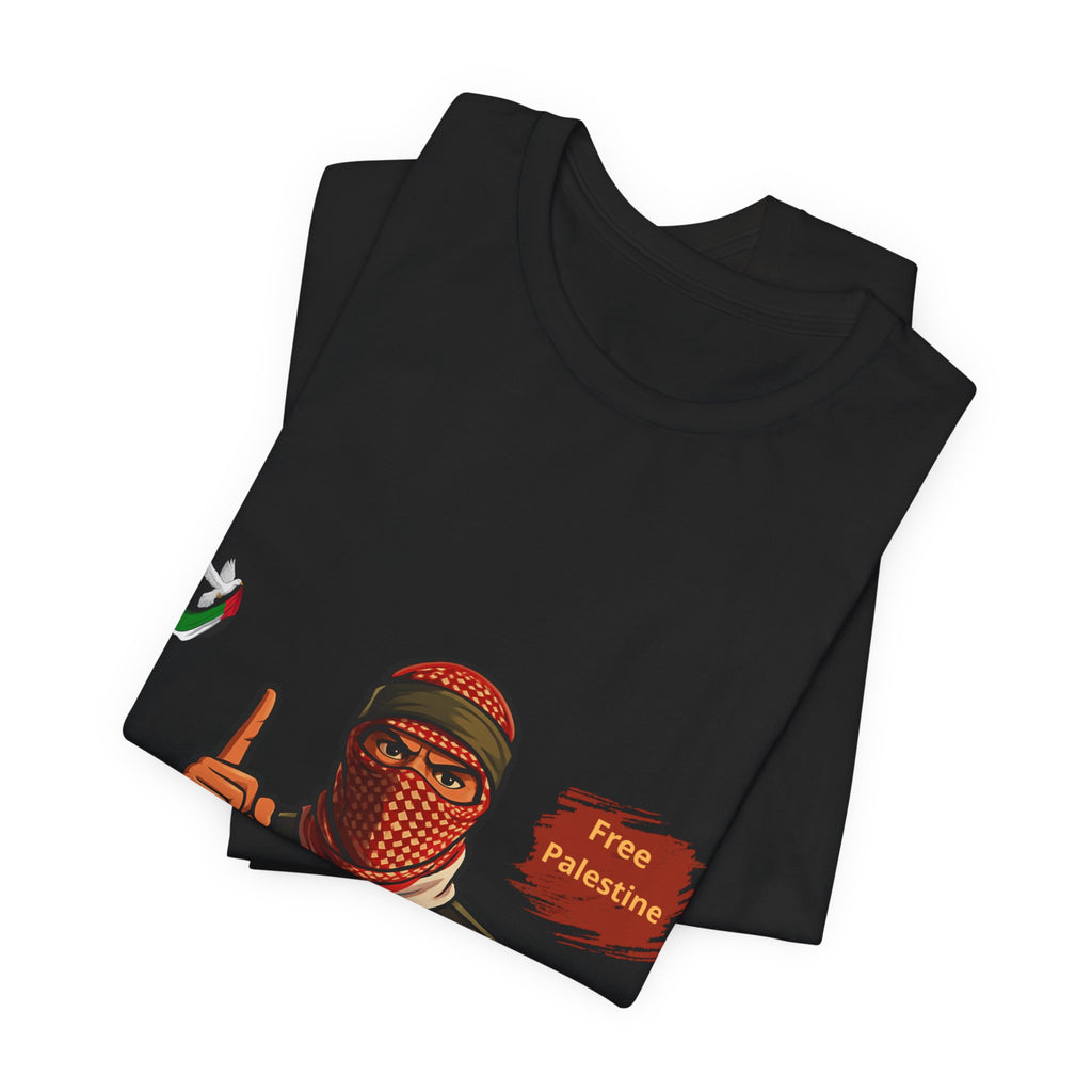 Free Palestine Illustration T-Shirt | Keffiyeh Soldier Graphic Tee