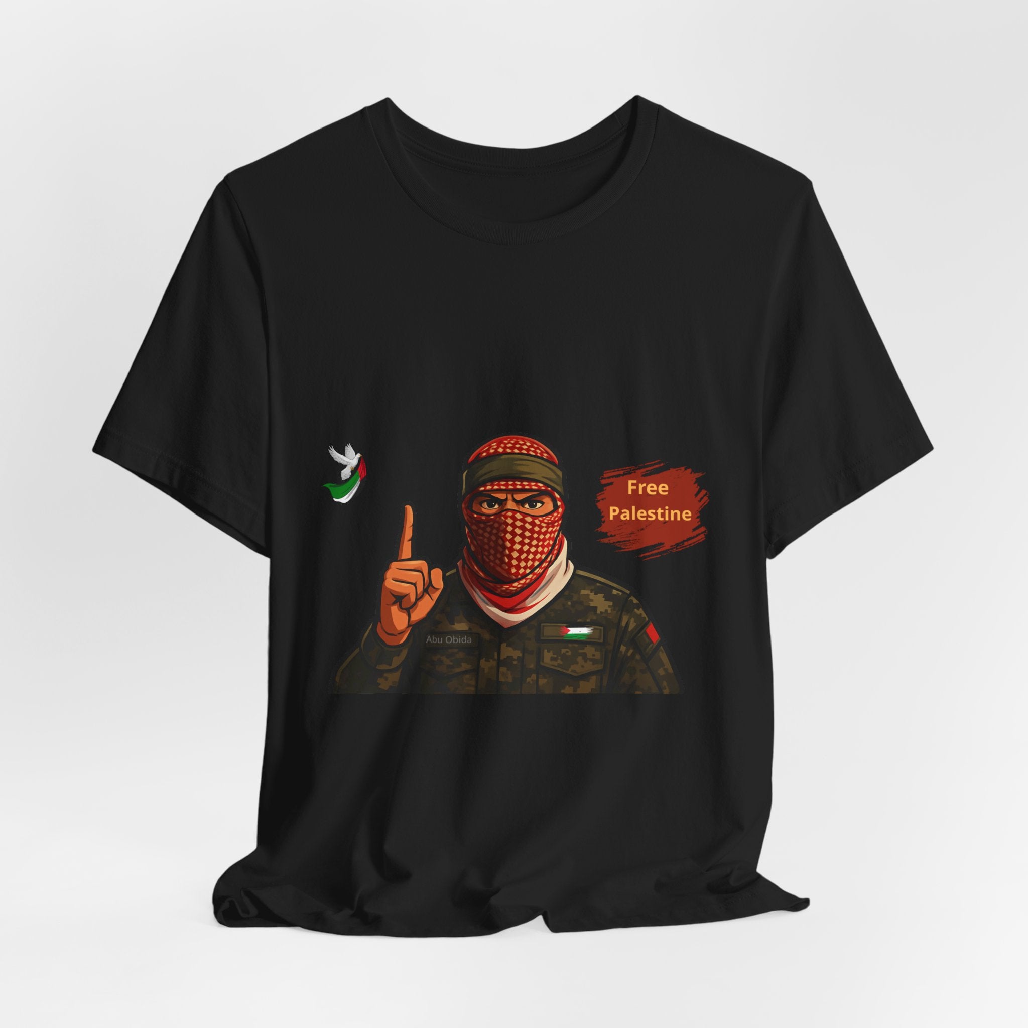 Free Palestine Illustration T-Shirt | Keffiyeh Soldier Graphic Tee