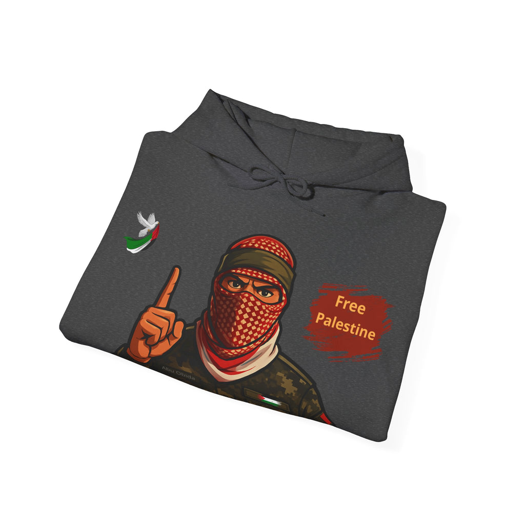 Free Palestine Graphic Hoodie | Keffiyeh Masked Figure, Palestine Flag